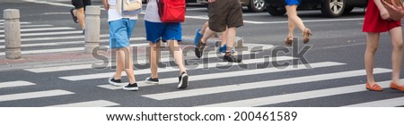 People at the zebra crossing