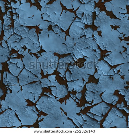 Peeling paint seamless texture. Grungy painted peeling wall tileable background.