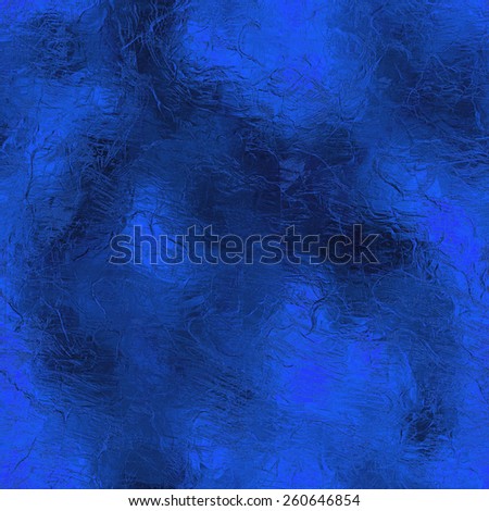 Blue Foil Seamless and Tileable Luxury background texture. Glamour and glittering holiday wrinkled blue foil background.
