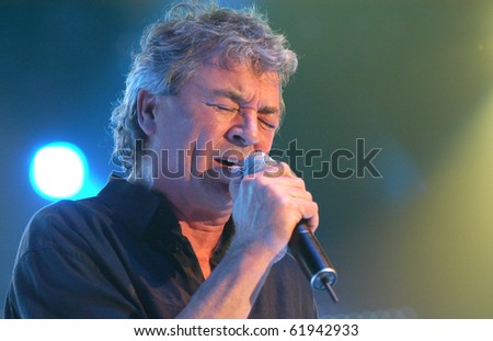 BRNO,CZECH REP-FEB 22:Ian Gillan,singer of band Deep Purple on concert at the hall Rondo February 22, 2006 in Brno, Czech Republic. The group arrived as part of tour for the album Rapture Of The Deep.