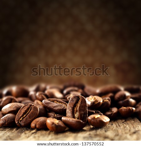 coffee beans and brown wall
