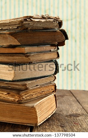 shabby chic wall and old books