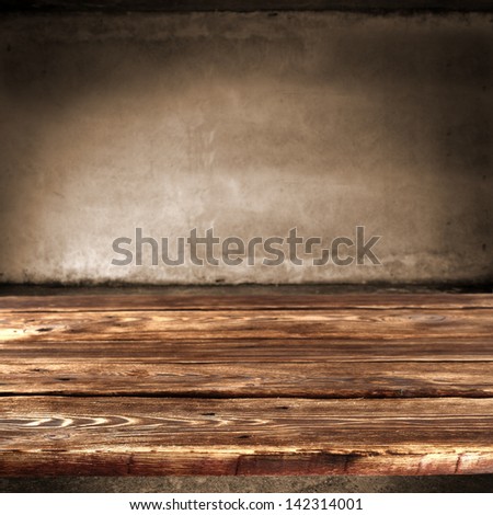 dirty old table and old wall