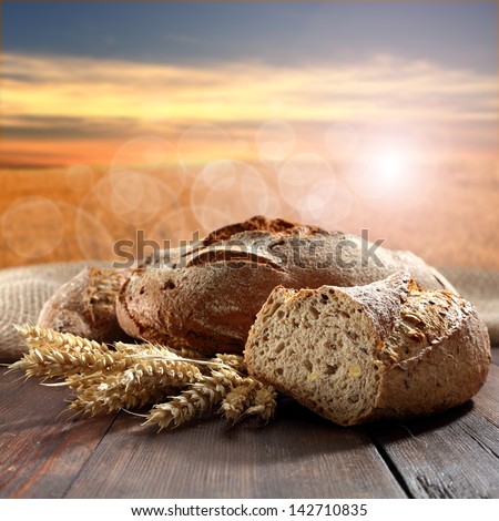 table of fresh bread
