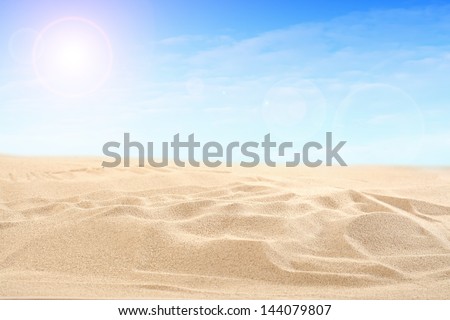 sun and sky of blue with sand