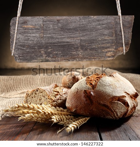 decoration of bread and banner