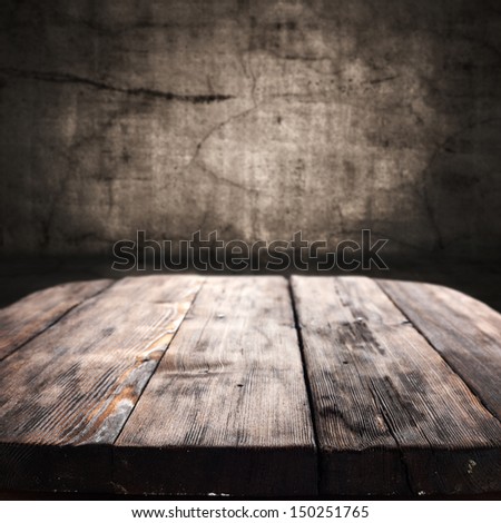dirty old table with wall of dirty color