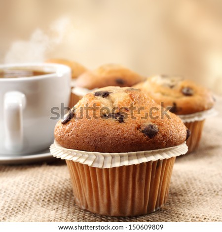 Hot Coffee And Muffin