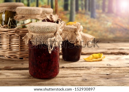 few jars in forest