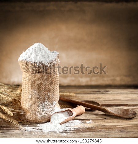 brown background of flour