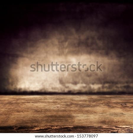 brown desk and dark background