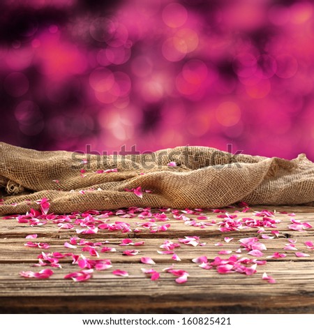 table and pink flowers