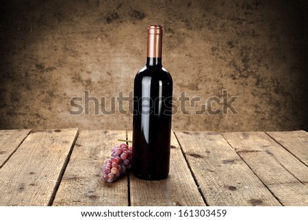 single bottle of black wine