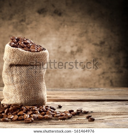 sack of coffee and empty space