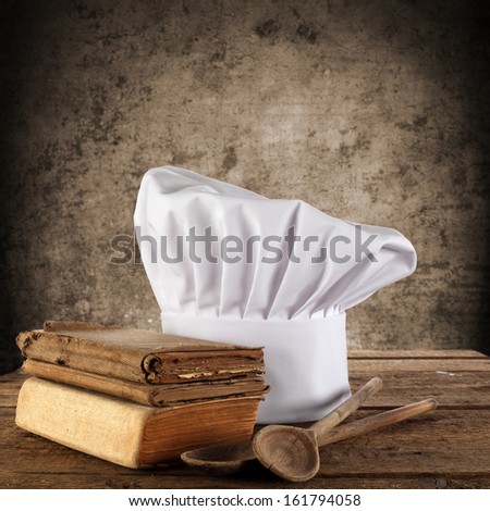 cook hat and books