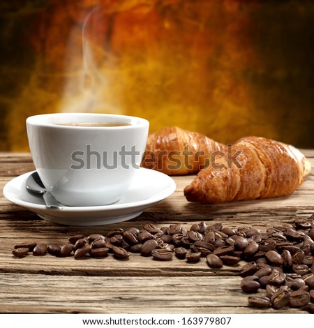 smell of coffee and croissants