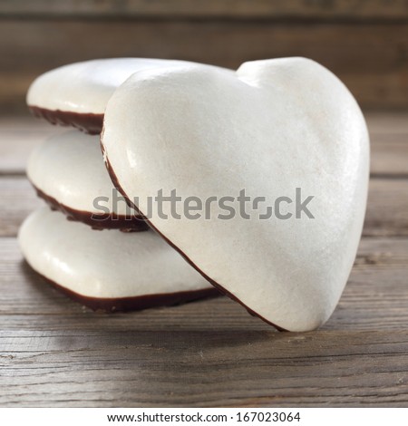 white love cookies on desk