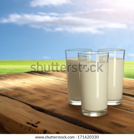 three glasses of milk