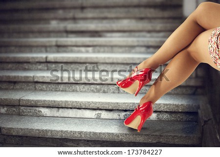 red shoes and stairs