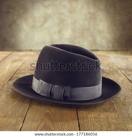 old hat and desk