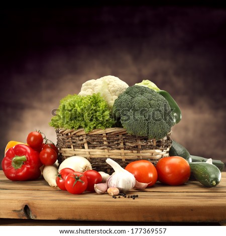 vegetables and wall