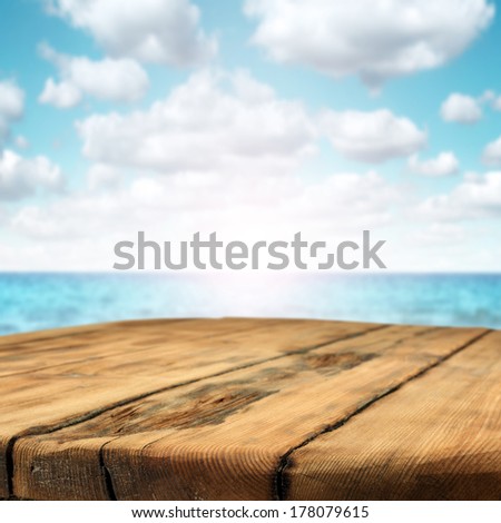 table of wood and sea