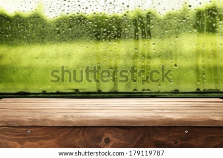 sill and window of water