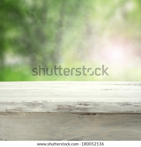 green space and wooden white desk