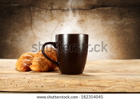 croissant cake and mug
