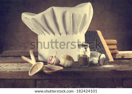 cook hat and kitchen