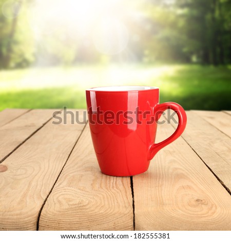 summer decoration of red mug