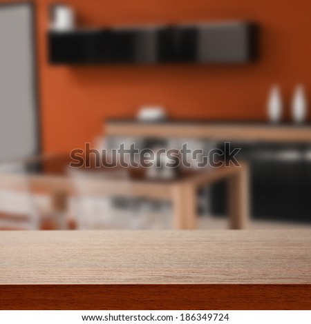 desk of kitchen decoration