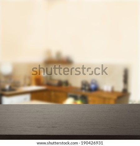kitchen decoration and dark desk