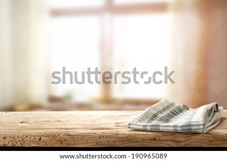 free space in kitchen napkin and window of summer day