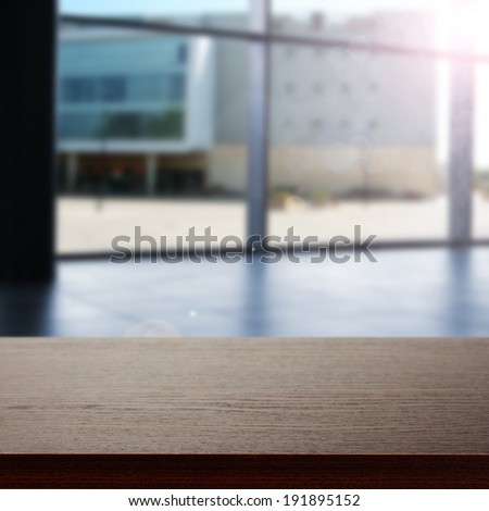 dark desk and window