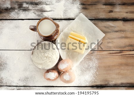 food of butter flour milk and eggs