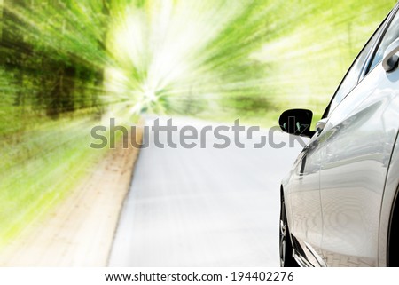 car and green nature