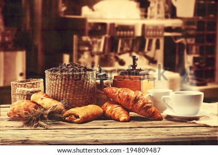 retro photo of coffee and sill in bar retro photo of coffee and sill in bar