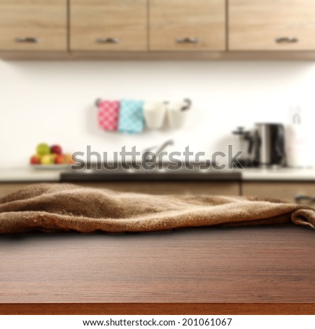 kitchen and desk desk of brown color
