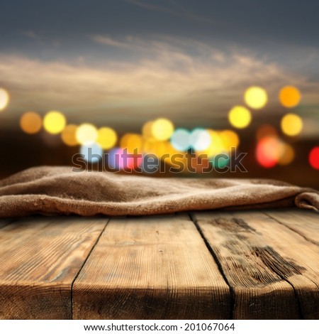 table with soft decoration and color of night