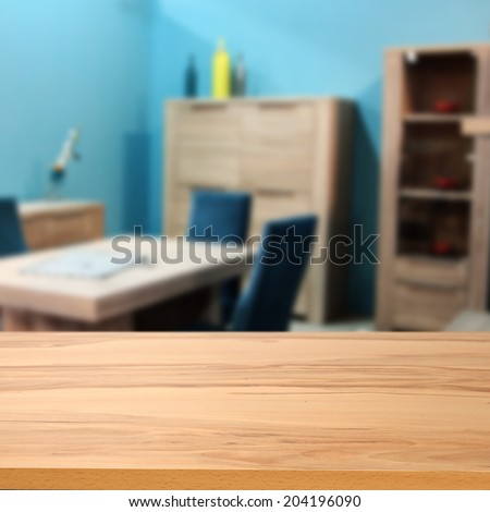 yellow desk and blue wall