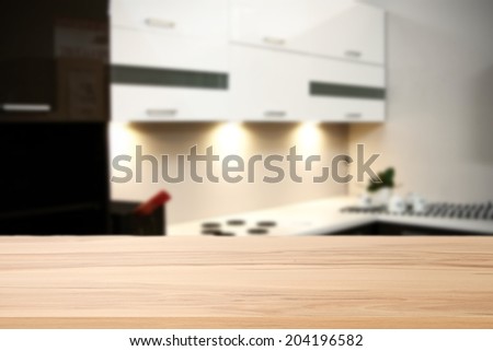 desk and kitchen