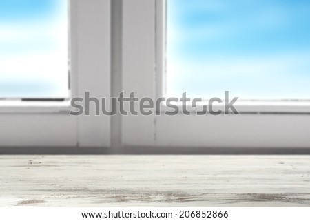 window sill and white frame
