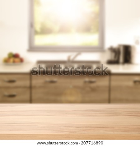 yellow desk of kitchen