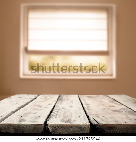 worn old table space and window space in wall