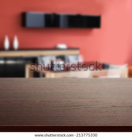dark desk in dining room