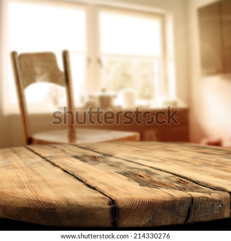 worn old table chair and kitchen