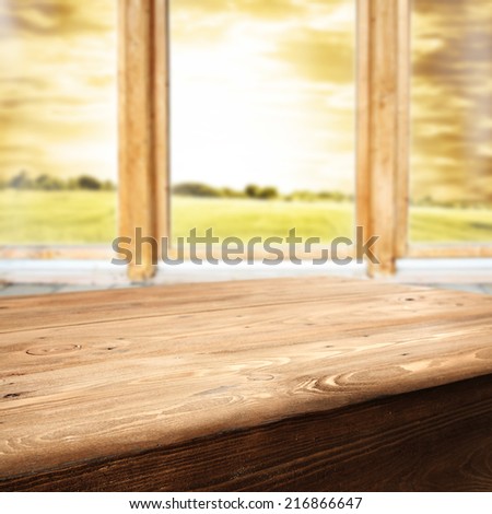sunset space and window background