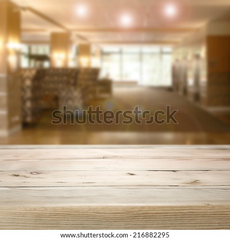 luxury  interior and desk of wood