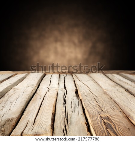 dark board of wood and wall with dark shadow